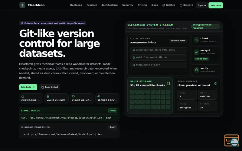 Screenshot of ClearMesh