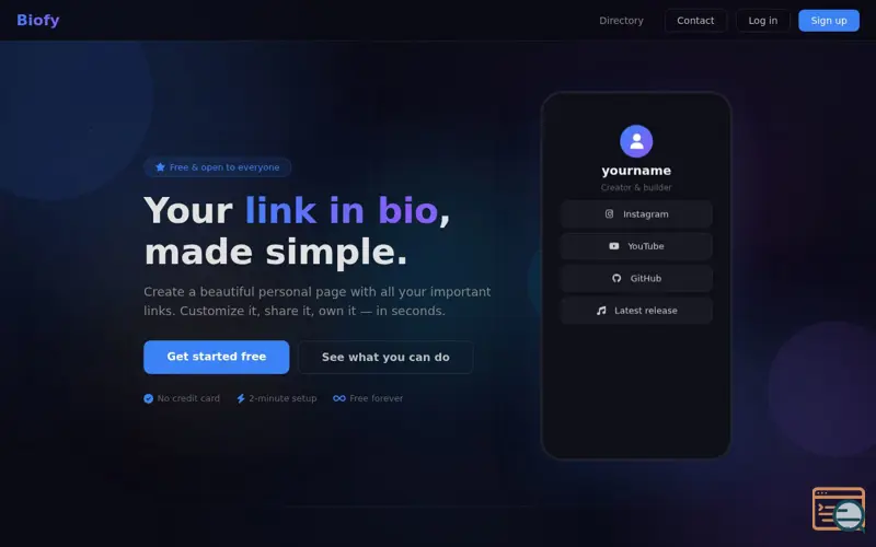 Screenshot of Biofy