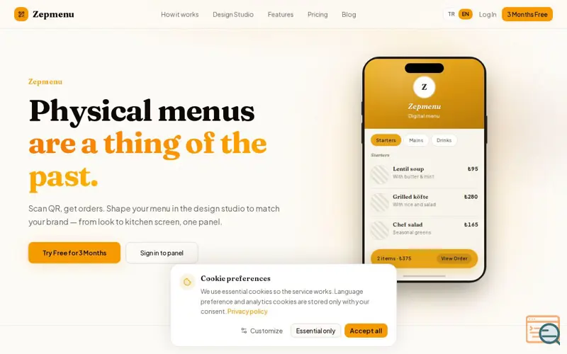 Screenshot of Zepmenu