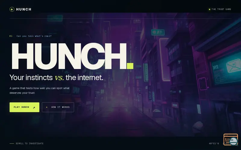 Screenshot of HUNCH