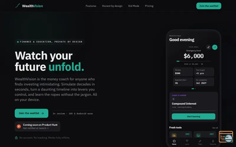 Screenshot of WealthVision