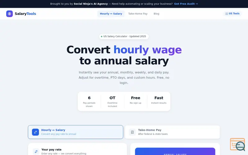 Screenshot of Salary Tools