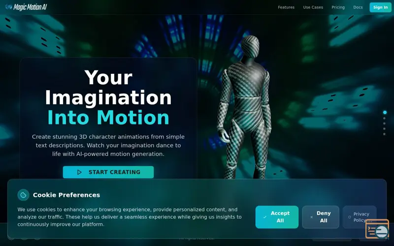 Screenshot of Magic Motion AI