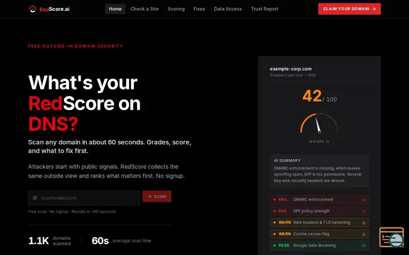 Screenshot of RedScore.ai