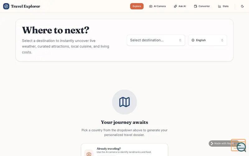 Screenshot of Travel Explorer 