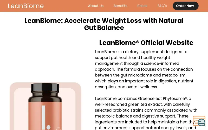Screenshot of LeanBiome