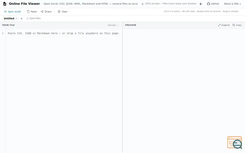 Screenshot of Online File Viewer