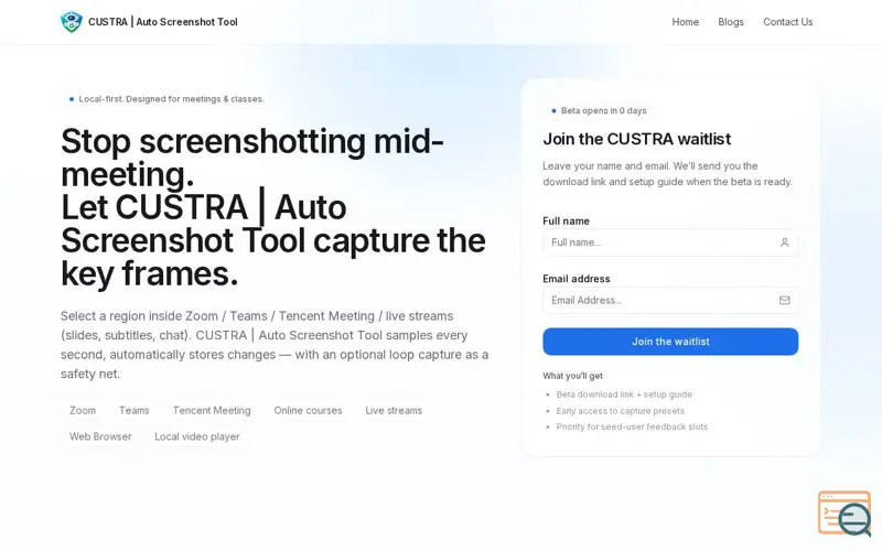 Screenshot of CUSTRA |  Focus on Listening