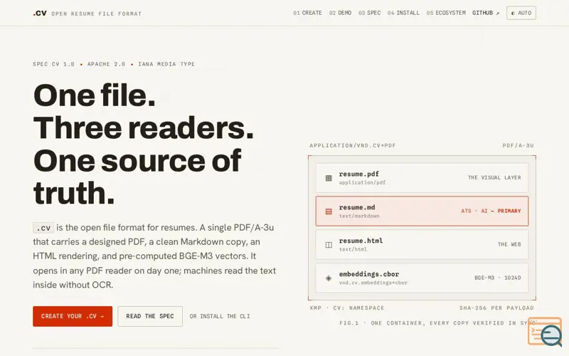Screenshot of cvfile.org