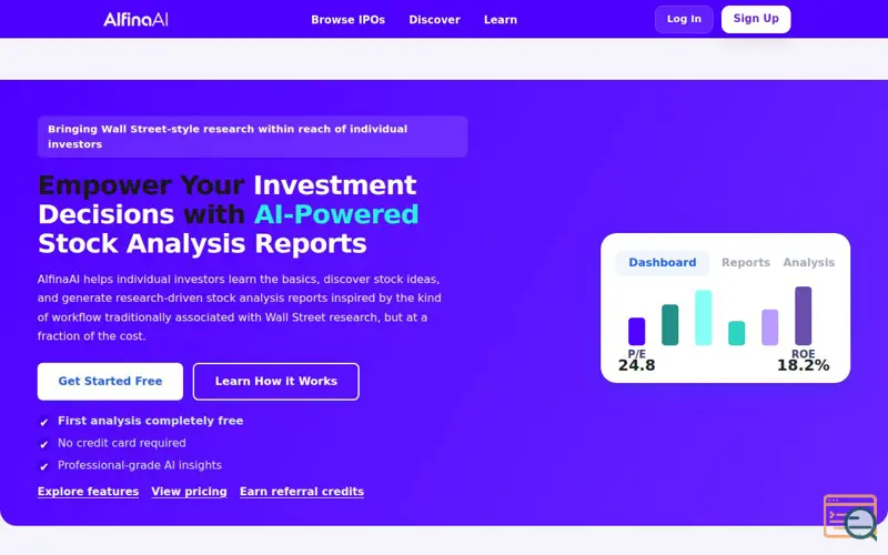 Screenshot of AlfinaAI
