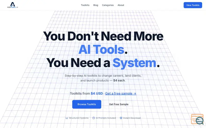 Screenshot of Action Toolkits for AI