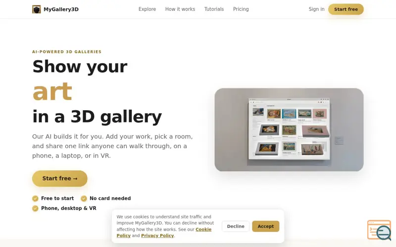 Screenshot of MyGallery3D