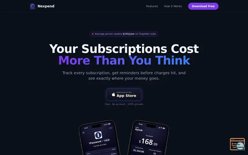 Screenshot of Nexpend - Subscription Tracker