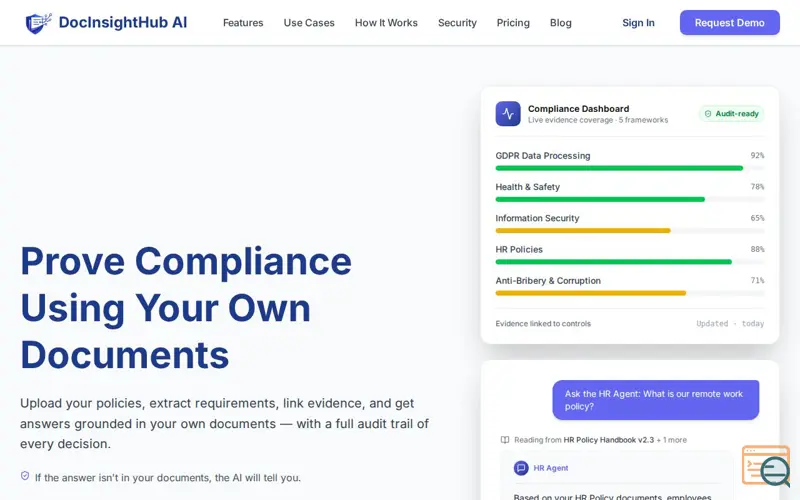 Screenshot of DocInsightHub AI