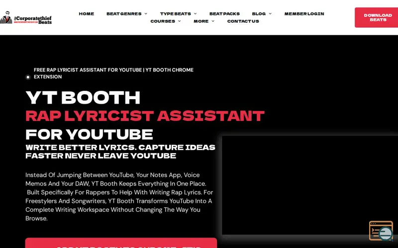 Screenshot of YT Booth - Free Rap Lyricist Assistant