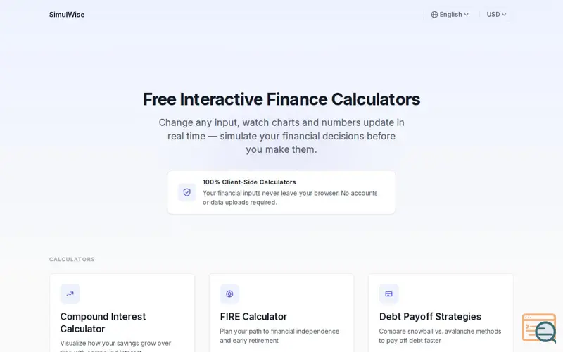 Screenshot of SimulWise