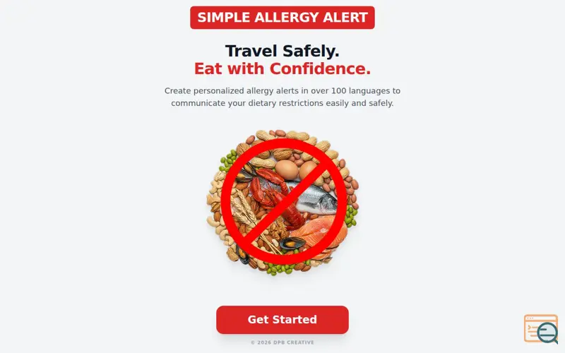Screenshot of Simple Allergy Alert