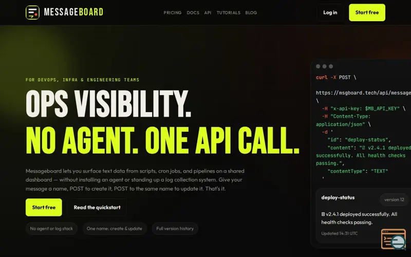 Screenshot of Messageboard