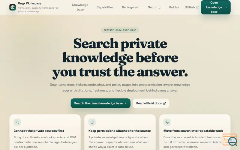 Screenshot of Onyx