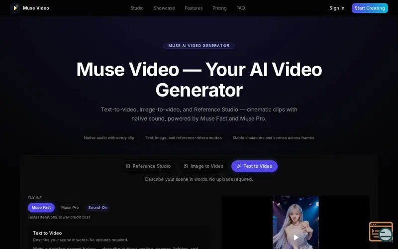 Screenshot of Muse Video