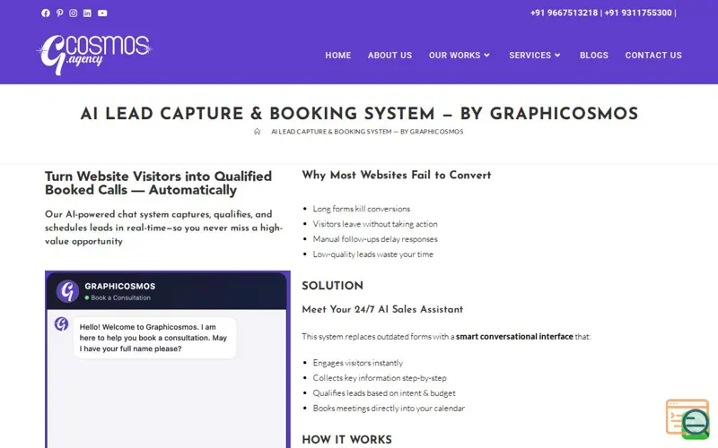 Screenshot of AI Automation Chatbot for leads