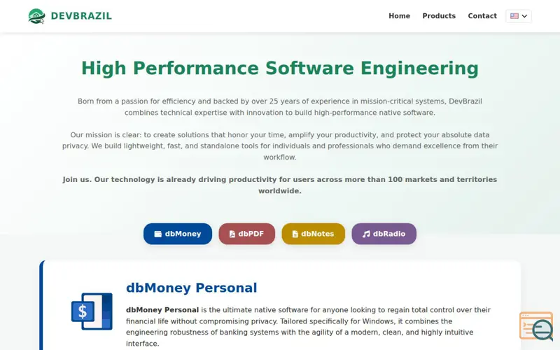 Screenshot of dbMoney Personal