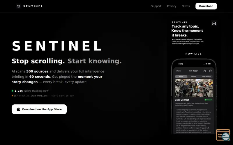 Screenshot of Sentinel 