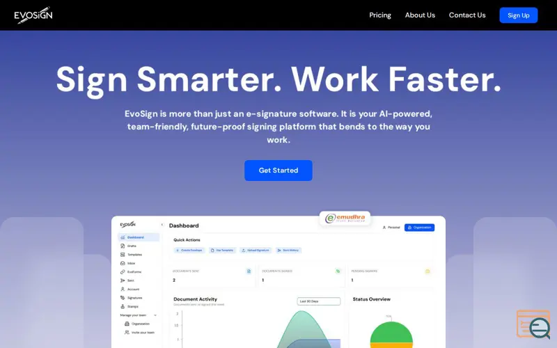 Screenshot of EsevoSign