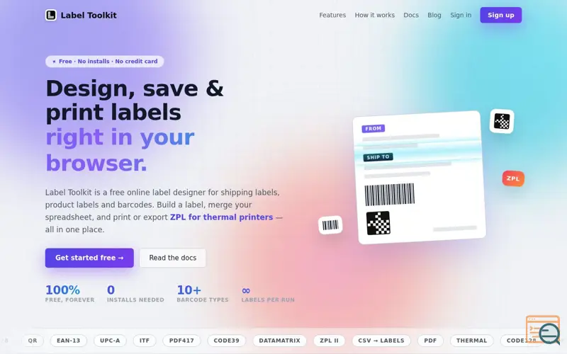 Screenshot of Label Toolkit