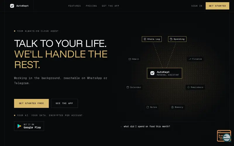Screenshot of AutoKept
