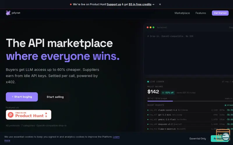 Screenshot of JellyNet
