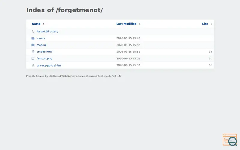 Screenshot of Forget Me Not