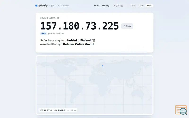 Screenshot of getmyip.pro