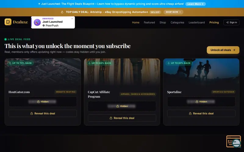Screenshot of Dealuxe
