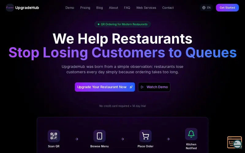 Screenshot of UpgradeHub