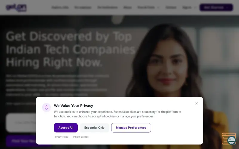 Screenshot of Get on Global