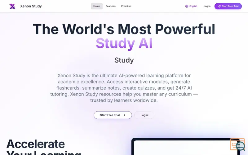 Screenshot of Xenon Study, a launch using Name.com