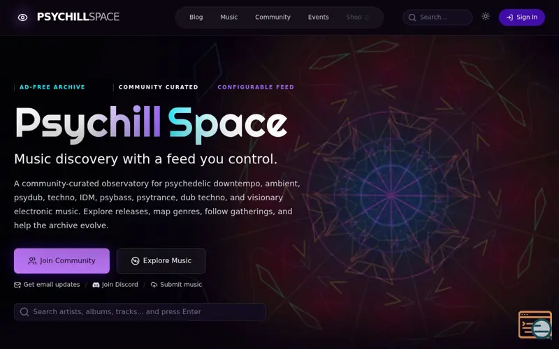 Screenshot of Psychill Space