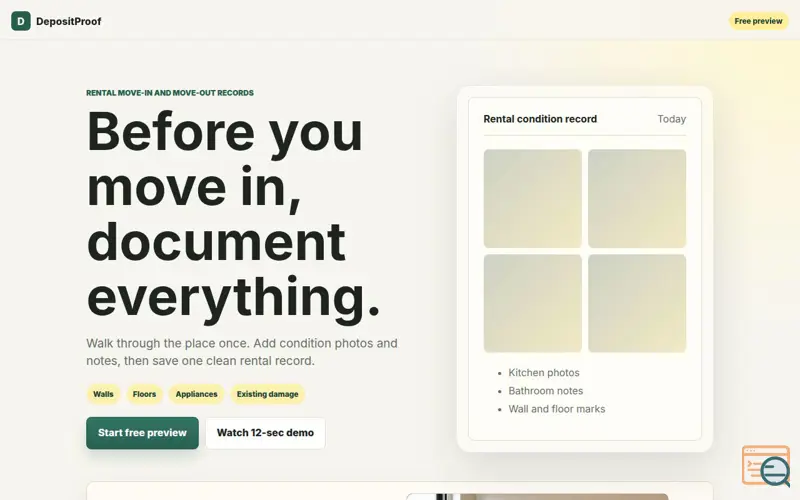 Screenshot of DepositProof