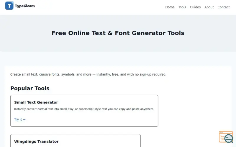Screenshot of TypeGleam