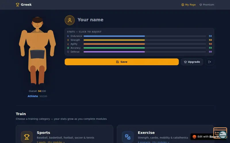 Screenshot of Greek