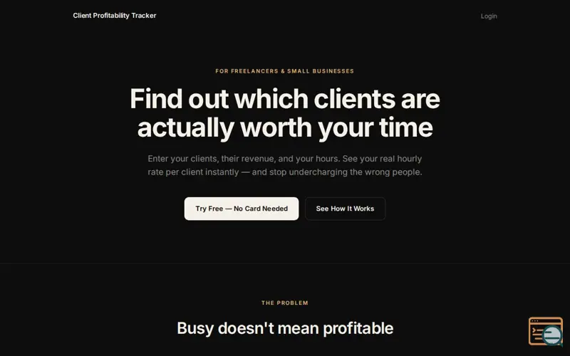 Screenshot of Client Profitability Tracker