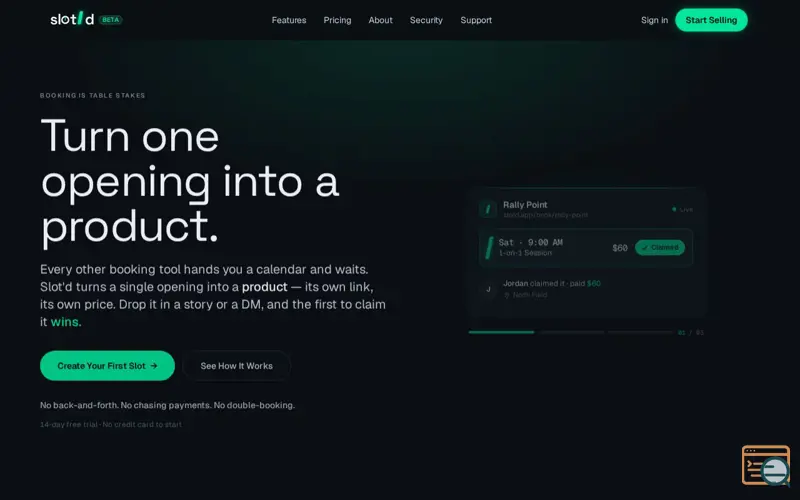 Screenshot of Slot'd, a launch using Facebook
