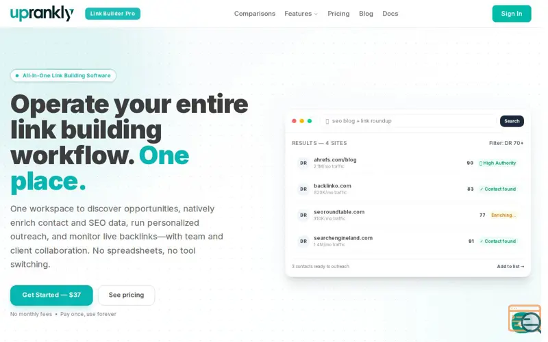Screenshot of Uprankly Link Builder Pro