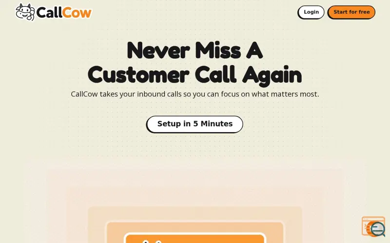 Screenshot of CallCow