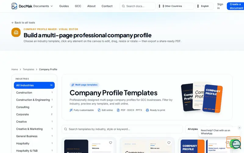 Screenshot of DocMak Company Profile Maker