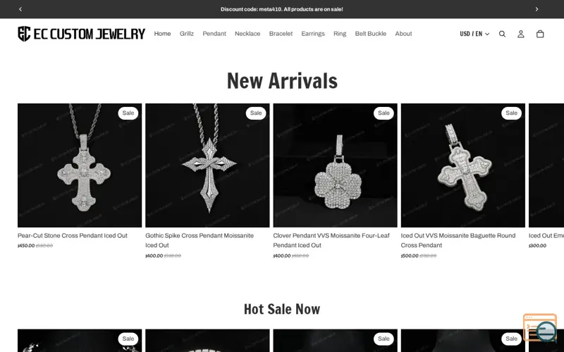 Screenshot of EC Custom Jewelry