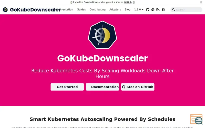 Screenshot of GoKubeDownscaler