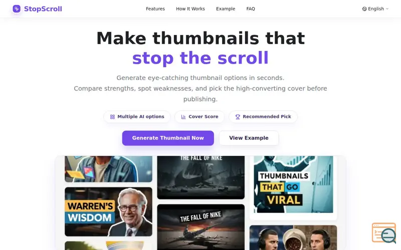 Screenshot of StopScroll