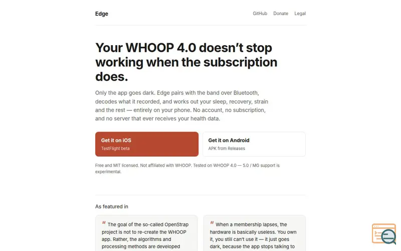 Screenshot of OpenStrap